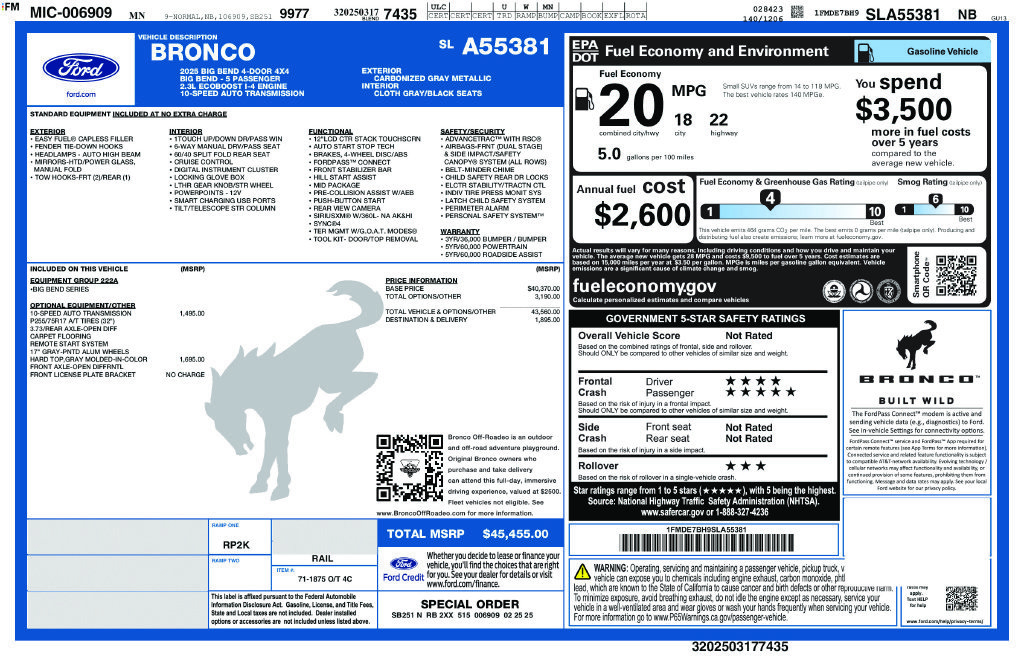 Certified 2025 Ford Bronco Big Bend AWD/4WD image 34