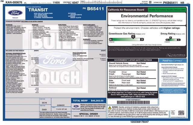 Certified 2023 Ford Transit 250 Low Roof w/ Exterior Upgrade Package RWD image 6