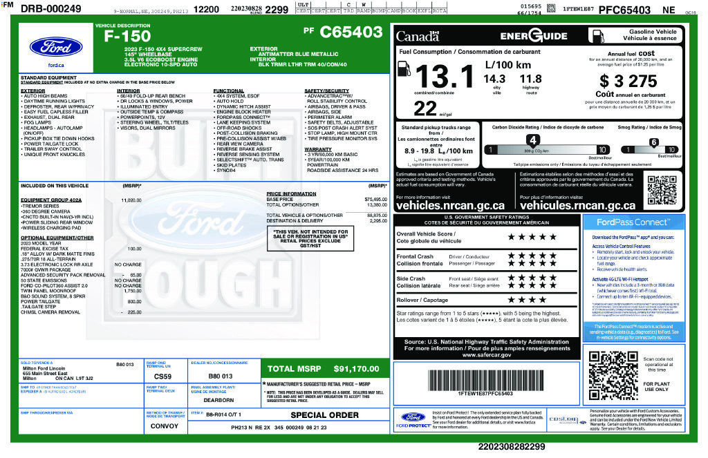 Certified 2023 Ford F150 Tremor w/ Equipment Group 402A High AWD/4WD image 22