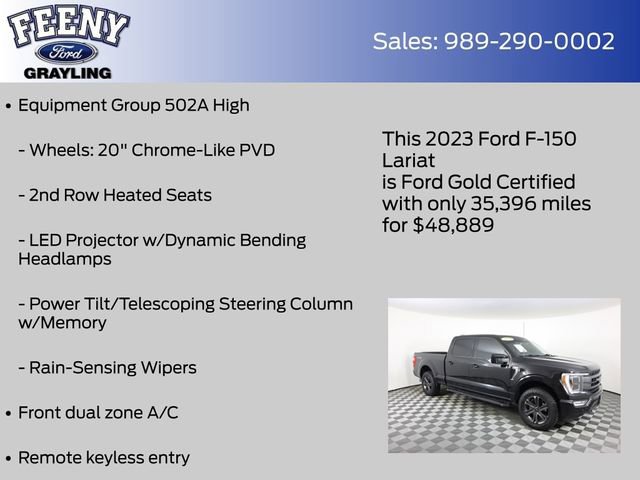 Certified 2023 Ford F150 Lariat w/ Equipment Group 502A High image 13
