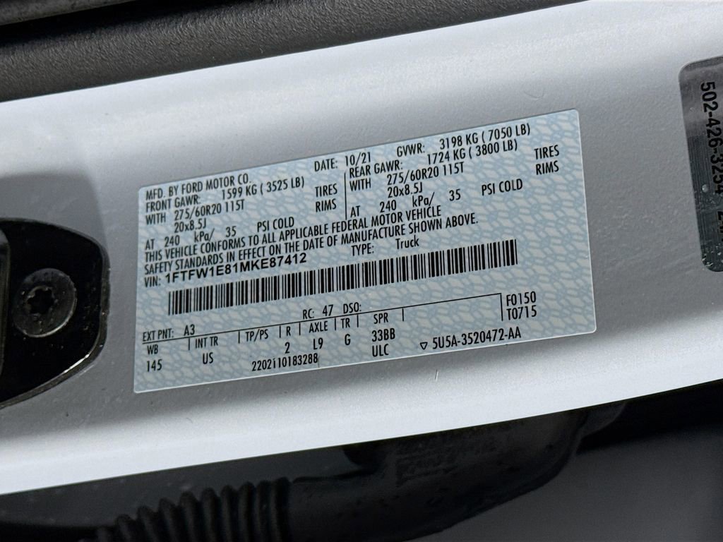 Certified 2021 Ford F150 XLT w/ Equipment Group 302A High image 32