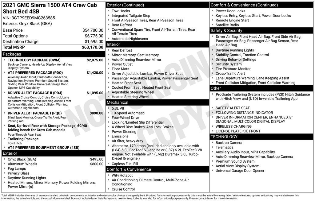 Used 2021 GMC Sierra 1500 AT4 w/ Technology Package image 9