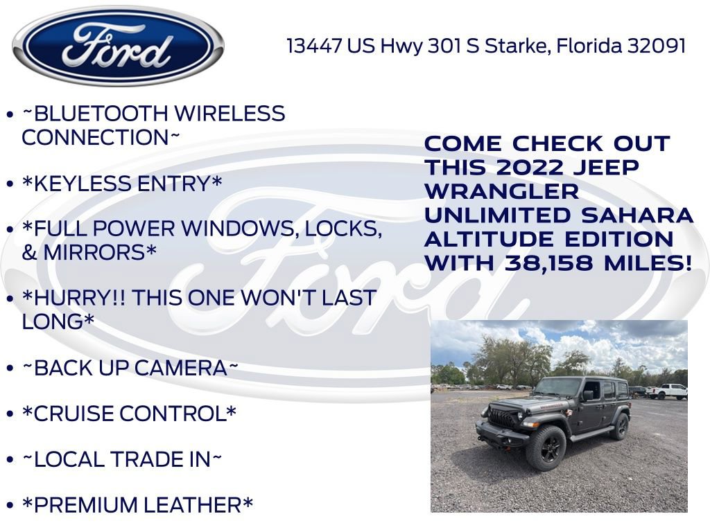 Used 2022 Jeep Wrangler Unlimited Sahara AWD/4WD image 10