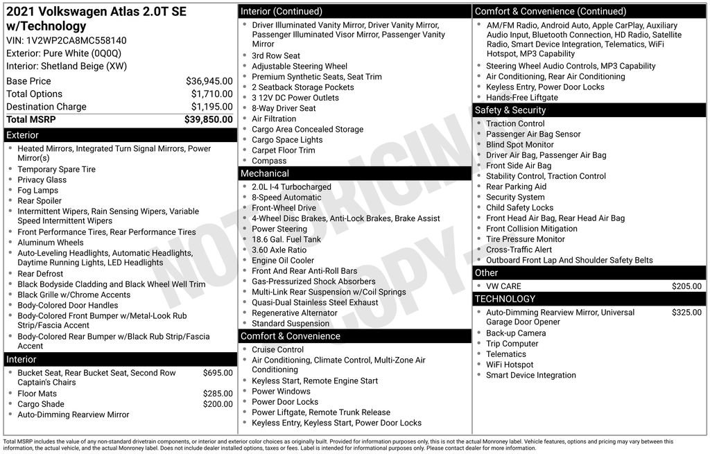 Used 2021 Volkswagen Atlas SE FWD image 27