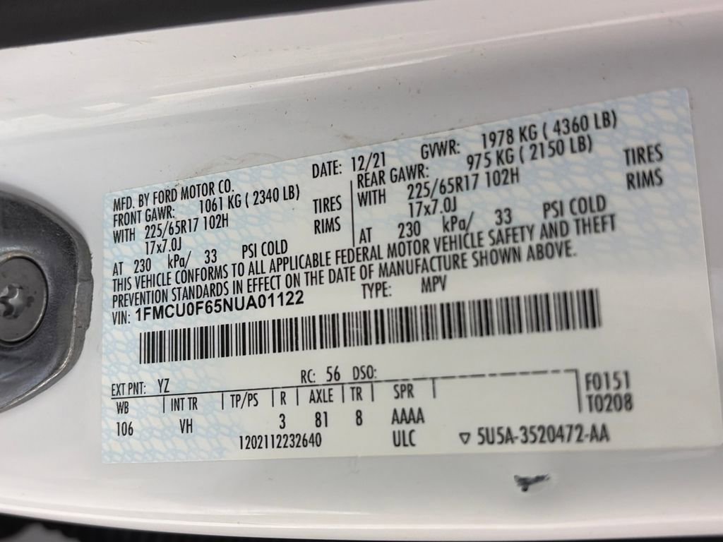 Certified 2022 Ford Escape S image 9