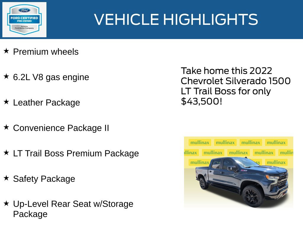 Used 2022 Chevrolet Silverado 1500 LT Trail Boss w/ LT Trail Boss Premium Package AWD/4WD image 23