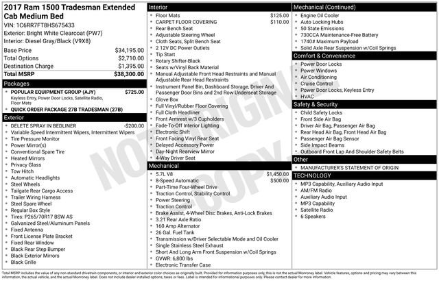 Used 2017 RAM 1500 Tradesman w/ Popular Equipment Group AWD/4WD image 20