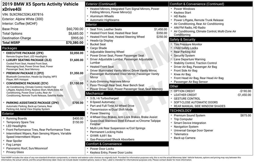 Used 2019 BMW X5 xDrive40i w/ Executive Package image 45