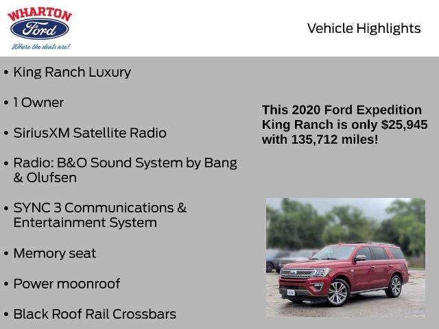 Certified 2020 Ford Expedition King Ranch w/ Cargo Package RWD image 6