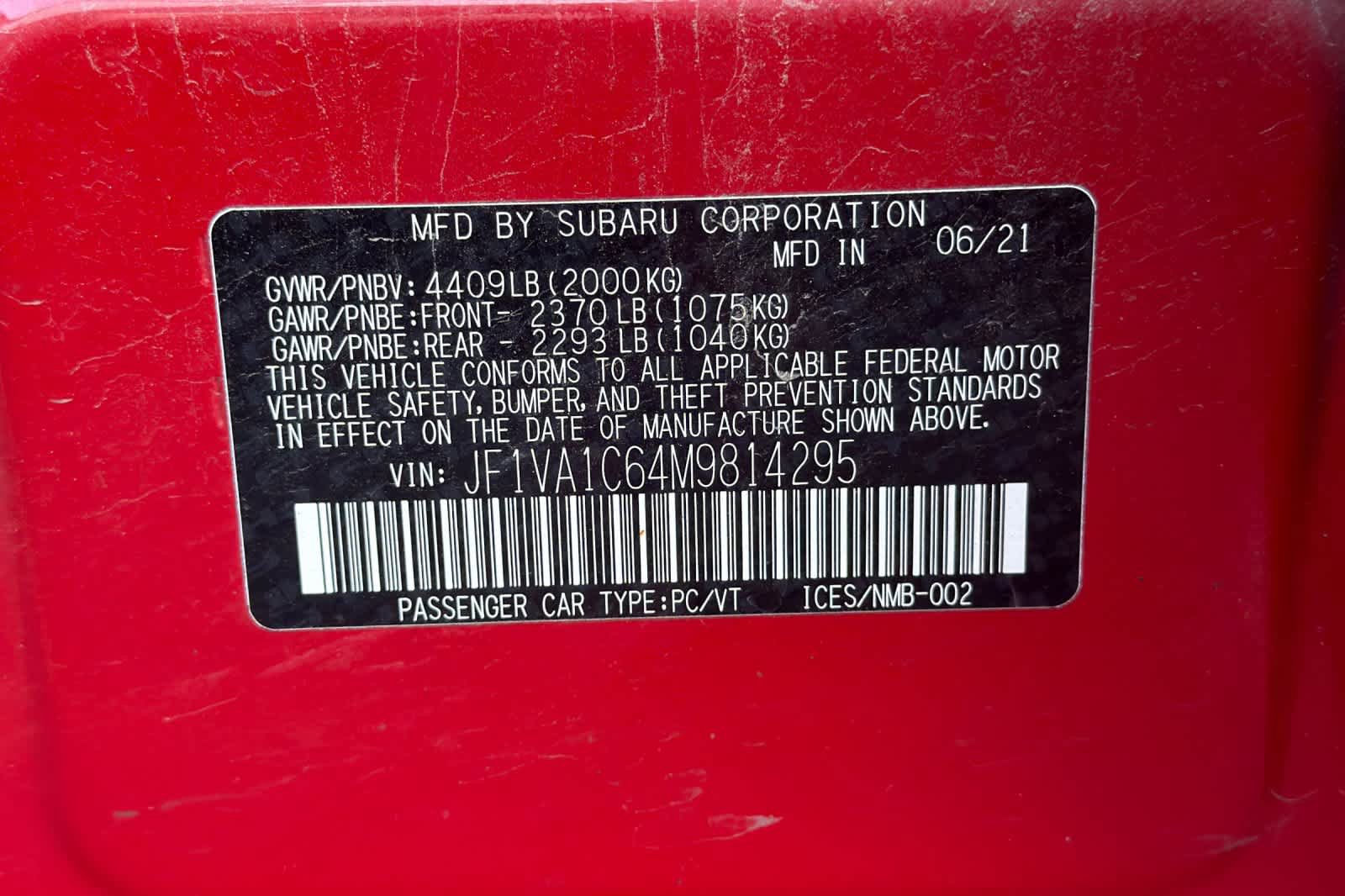 Used 2021 Subaru WRX Premium w/ Popular Package #3 (IZT) AWD/4WD image 2