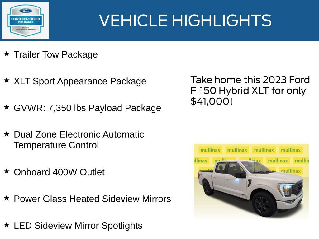 Certified 2023 Ford F150 XLT w/ Equipment Group 302A High image 35