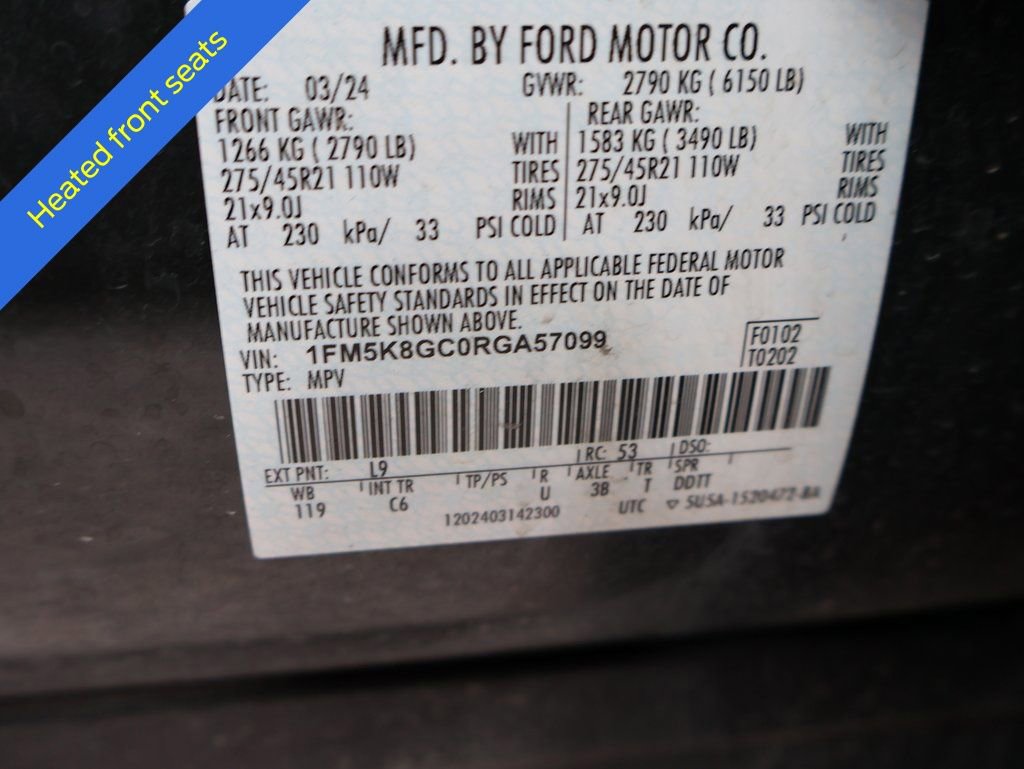 Certified 2024 Ford Explorer ST w/ Equipment Group 401A image 43