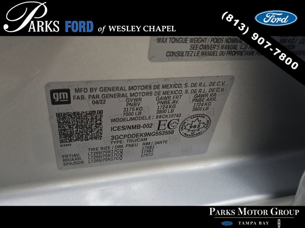 Used 2022 Chevrolet Silverado 1500 LT w/ Work Truck Package image 31