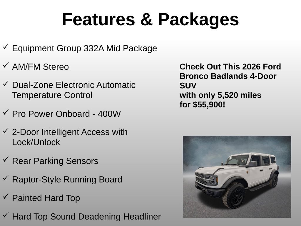 Certified 2026 Ford Bronco Badlands AWD/4WD image 4