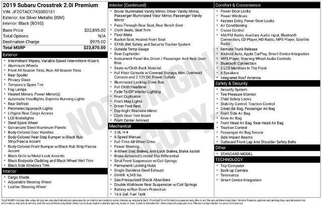 Used 2019 Subaru Crosstrek 2.0i Premium image 31