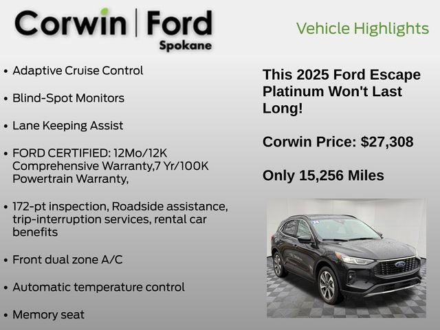 Certified 2025 Ford Escape Platinum image 12