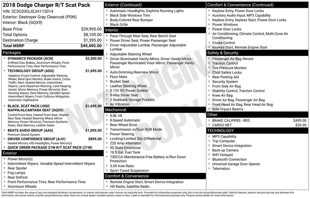 Used 2018 Dodge Charger R/T Scat Pack w/ Dynamics Package RWD image 7