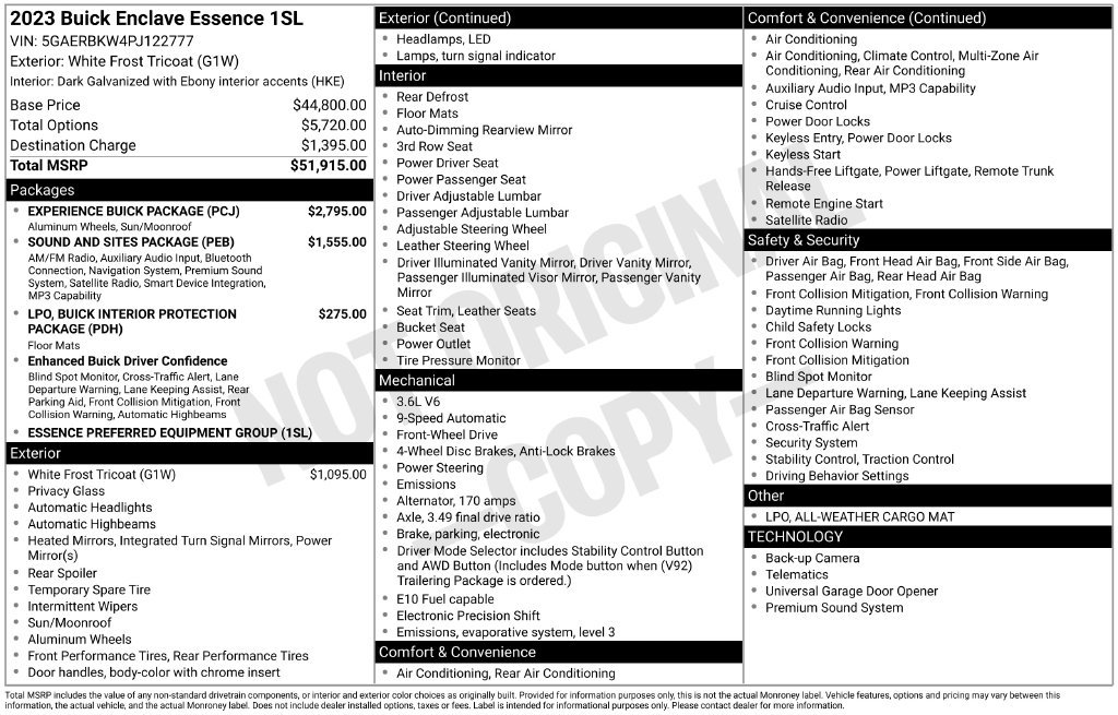 Used 2023 Buick Enclave Essence w/ Experience Buick Package FWD image 9