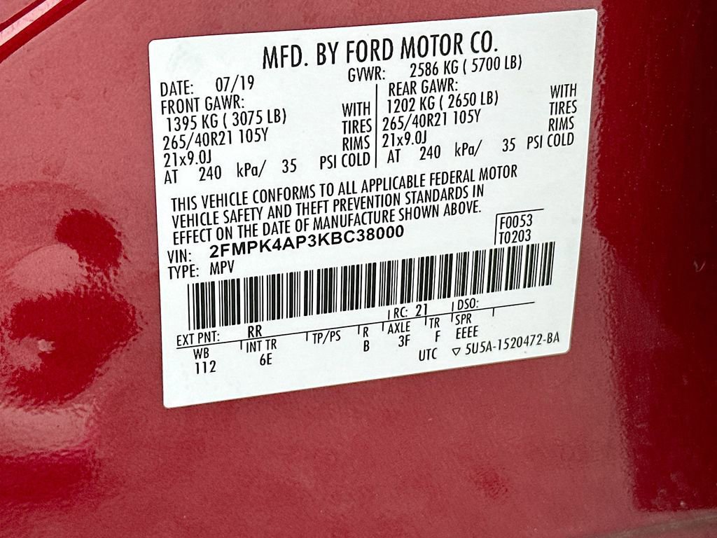 Certified 2019 Ford Edge ST w/ Equipment Group 401A image 27