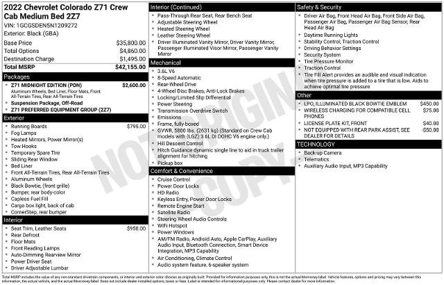 Used 2022 Chevrolet Colorado Z71 w/ Z71 Midnight Edition RWD image 29