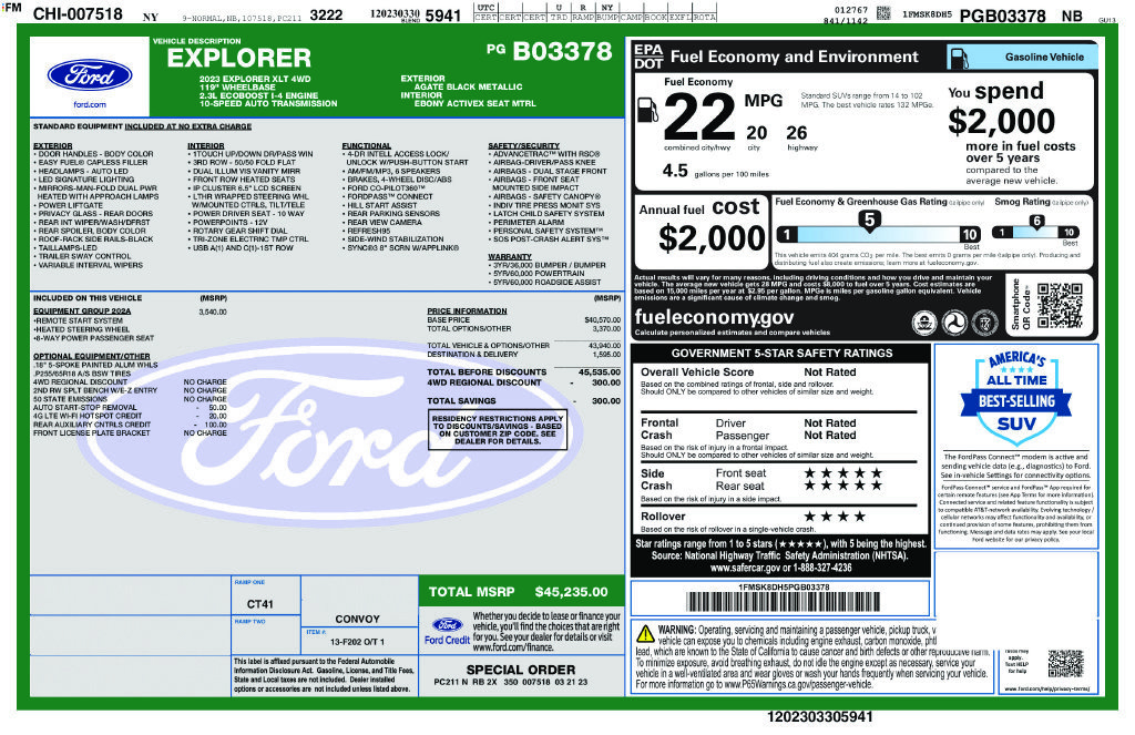 Certified 2023 Ford Explorer XLT w/ Equipment Group 202A AWD/4WD image 24