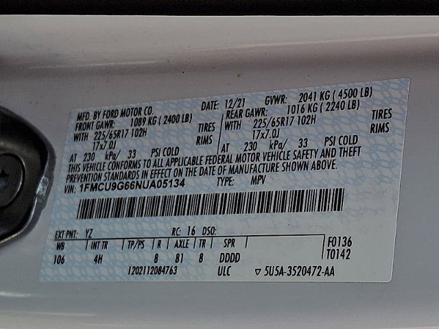 Certified 2022 Ford Escape SE w/ Convenience Package AWD/4WD image 27
