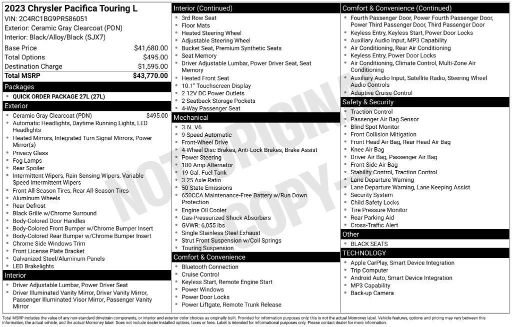Used 2023 Chrysler Pacifica Touring-L FWD image 34