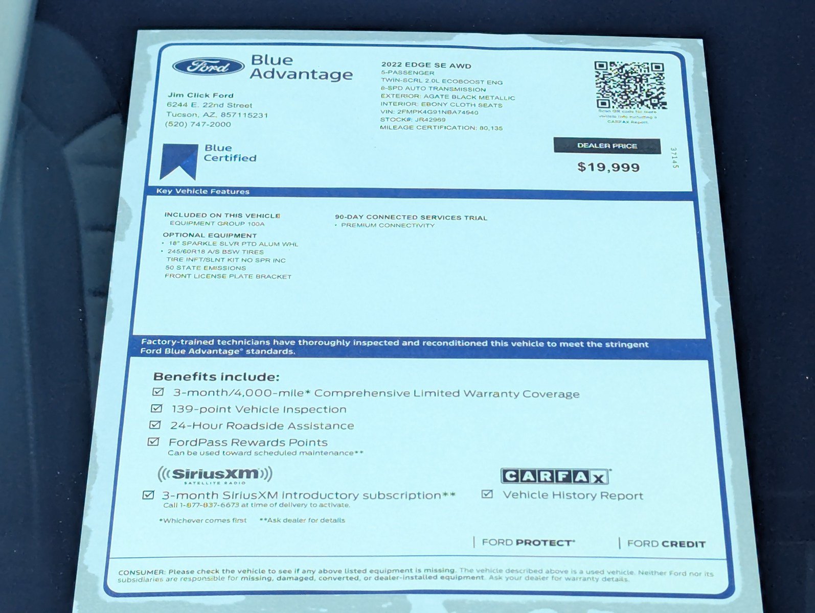 Certified 2022 Ford Edge SE AWD/4WD image 14