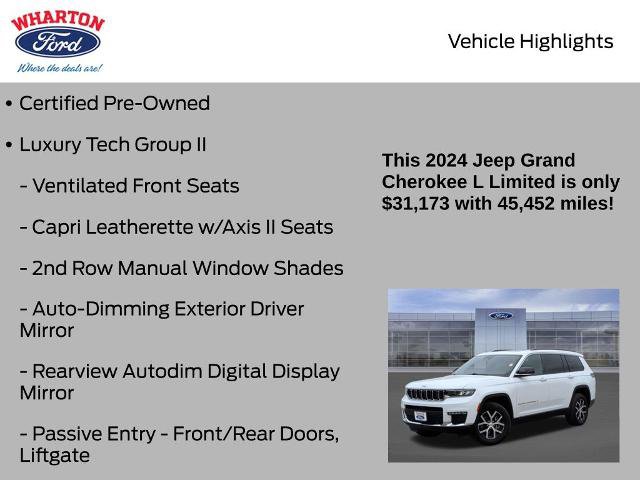 Used 2024 Jeep Grand Cherokee L Limited w/ Luxury Tech Group II AWD/4WD image 5