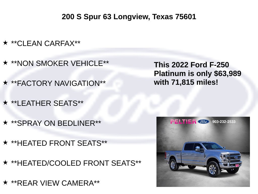 Certified 2022 Ford F250 Platinum AWD/4WD image 5