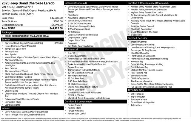 Used 2023 Jeep Grand Cherokee Laredo AWD/4WD image 35