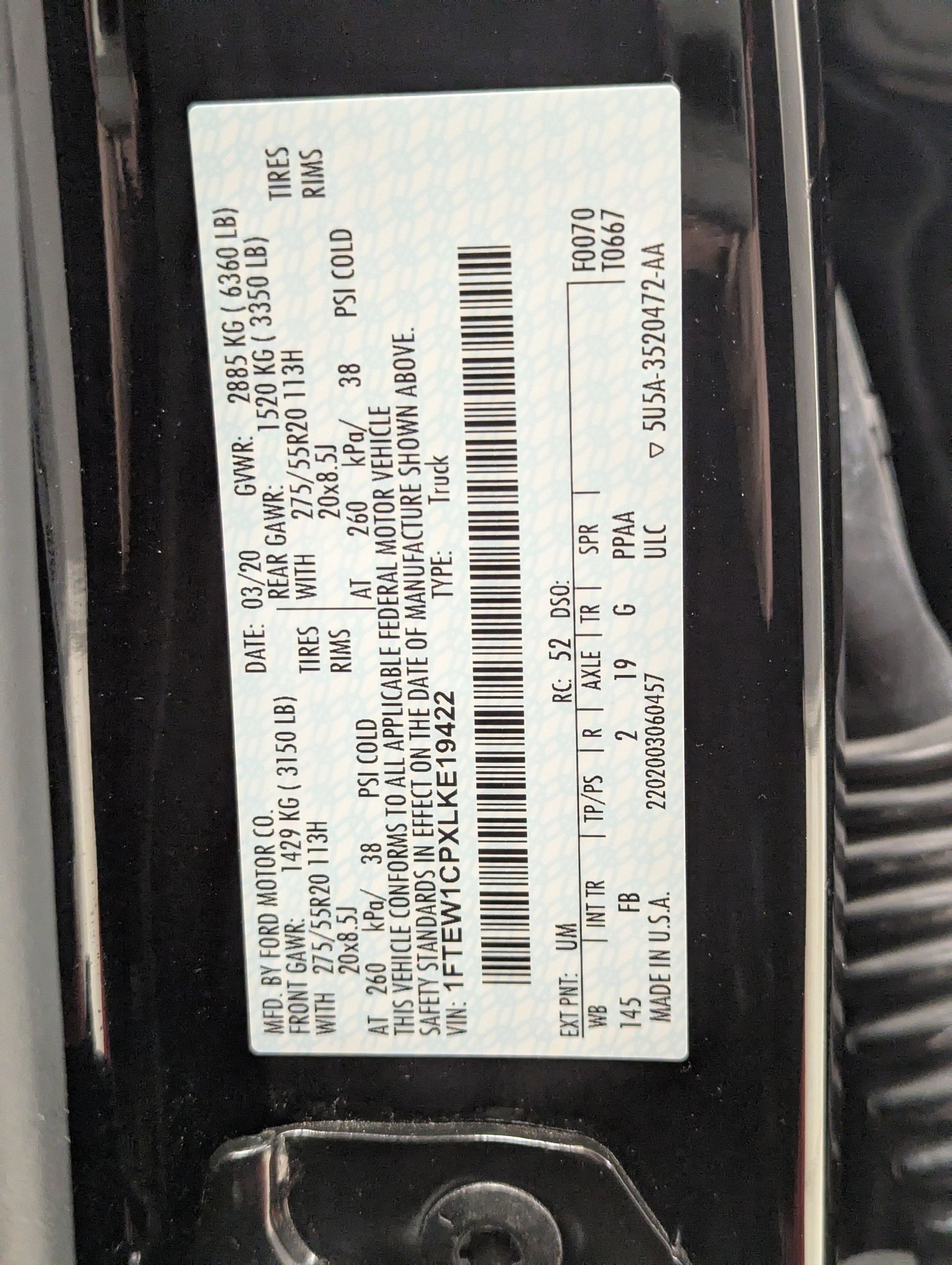 Certified 2020 Ford F150 XLT w/ Equipment Group 302A Luxury image 19