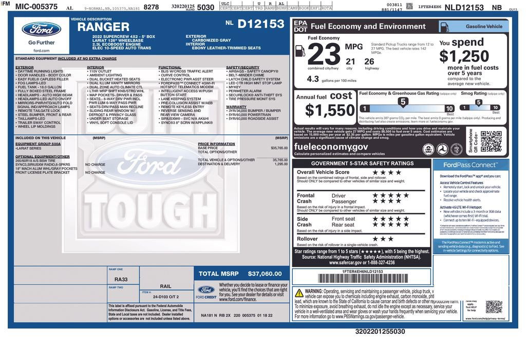 Certified 2022 Ford Ranger Lariat image 10