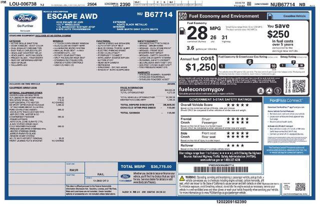 Certified 2022 Ford Escape SE w/ SE Sport Appearance Package AWD/4WD image 9