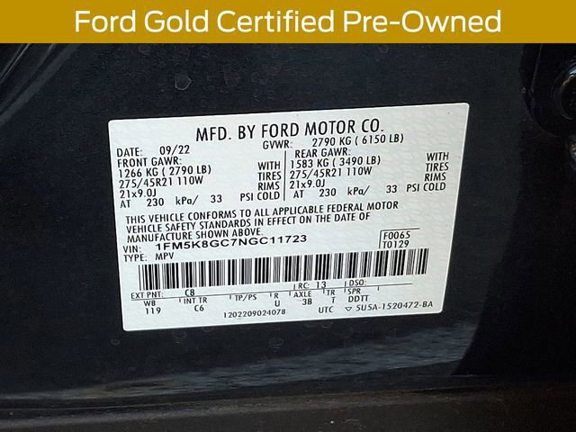 Certified 2022 Ford Explorer ST w/ Equipment Group 401A image 33