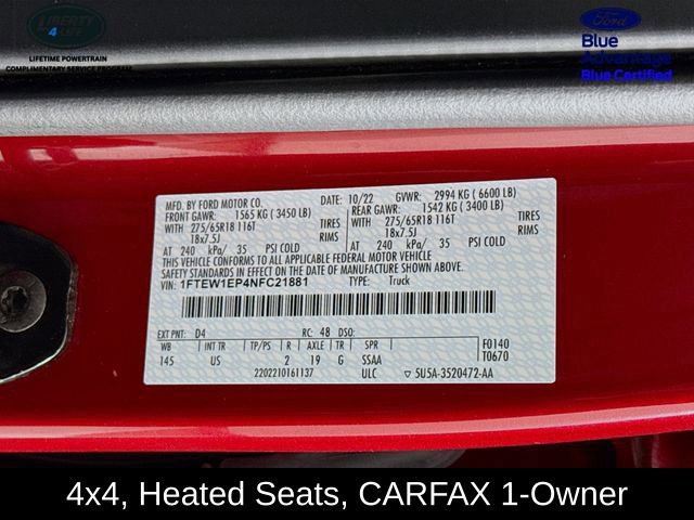 Certified 2022 Ford F150 XLT w/ Equipment Group 302A High image 30