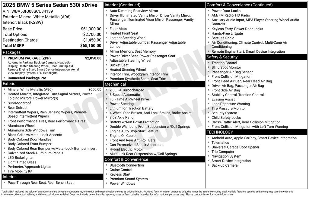 Used 2025 BMW 530i xDrive w/ Premium Package image 34