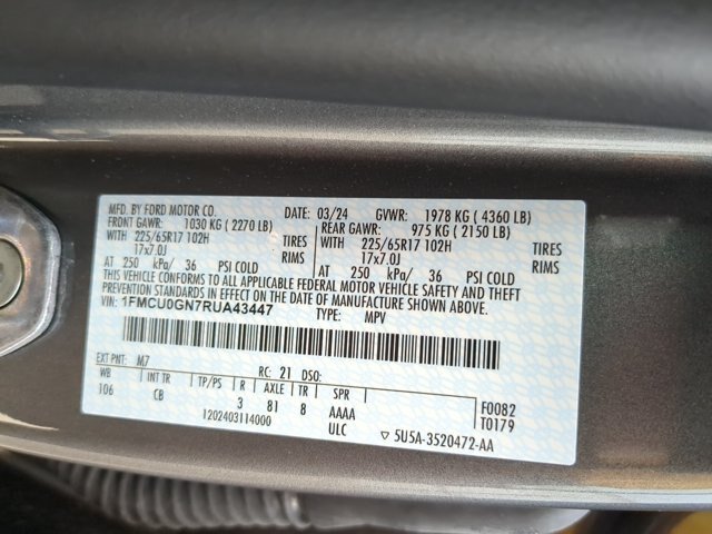 Certified 2024 Ford Escape Active w/ Cold Weather Package FWD image 38