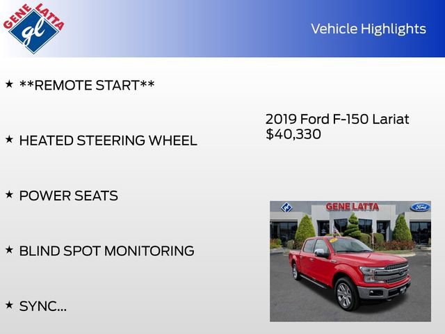 Certified 2019 Ford F150 Lariat w/ Equipment Group 502A Luxury image 36