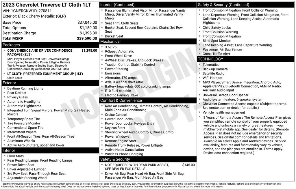 Used 2023 Chevrolet Traverse LT FWD image 36