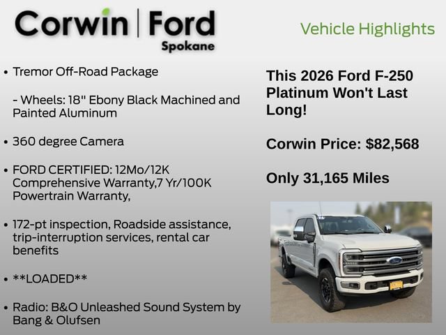 Certified 2026 Ford F250 Platinum w/ Platinum Plus Package AWD/4WD image 19