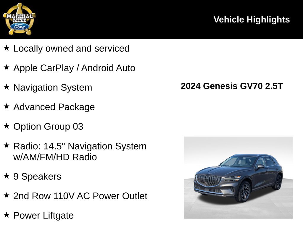 Used 2024 Genesis GV70 2.5T AWD/4WD image 2