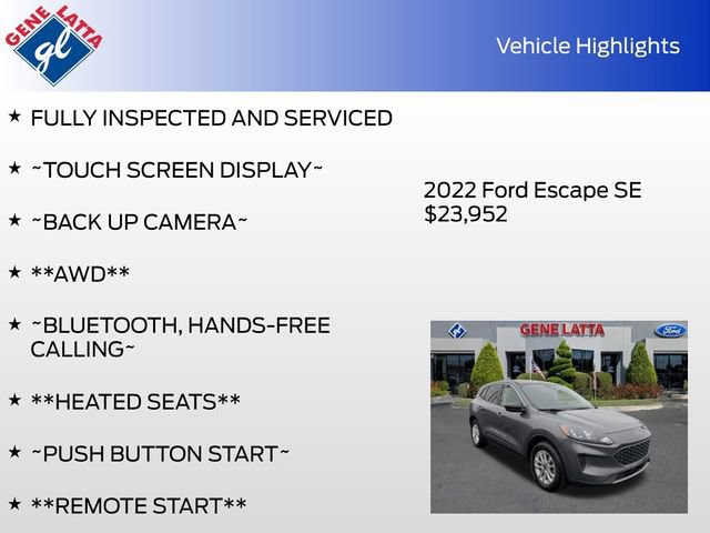 Certified 2022 Ford Escape SE w/ Cold Weather Package AWD/4WD image 31