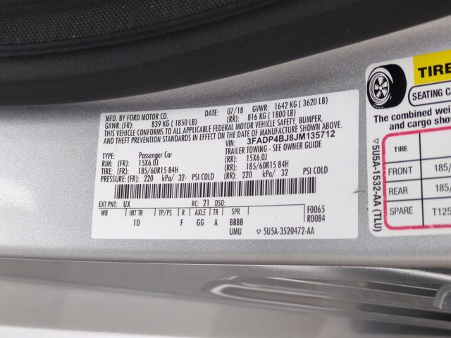 Certified 2018 Ford Fiesta SE FWD image 35