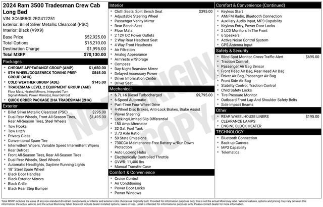 Used 2024 RAM 3500 Tradesman w/ Chrome Appearance Group image 5