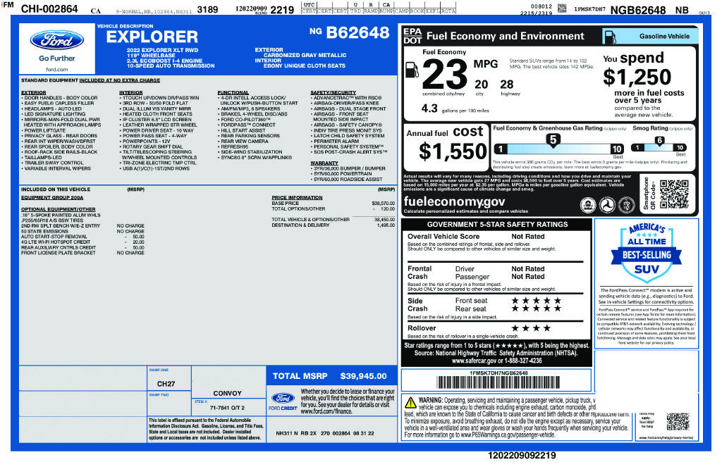 Certified 2022 Ford Explorer XLT RWD image 2