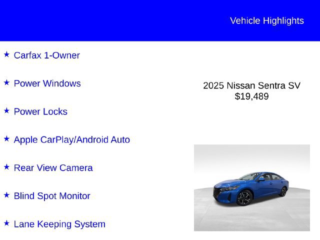 Used 2025 Nissan Sentra SV FWD image 2