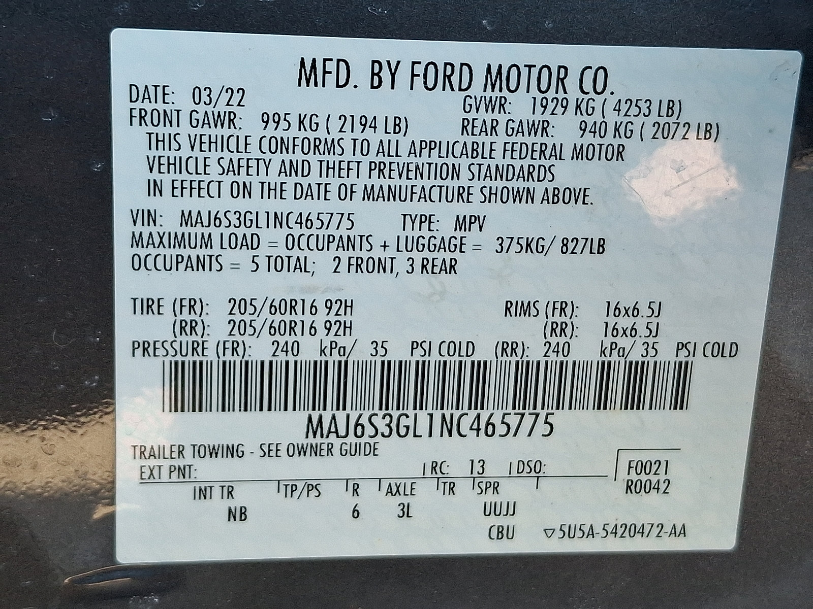 Certified 2022 Ford EcoSport SE w/ SE Convenience Package AWD/4WD image 26