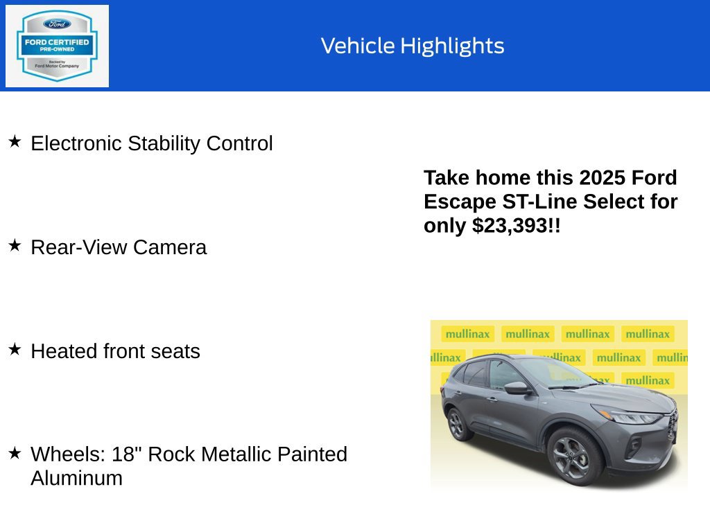 Certified 2025 Ford Escape ST-Line Select AWD/4WD image 19