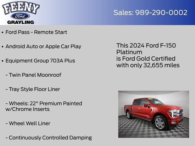 Certified 2024 Ford F150 Platinum w/ Equipment Group 703A Plus AWD/4WD image 9